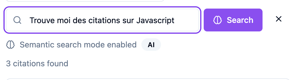 Barre de recherche avec résultats